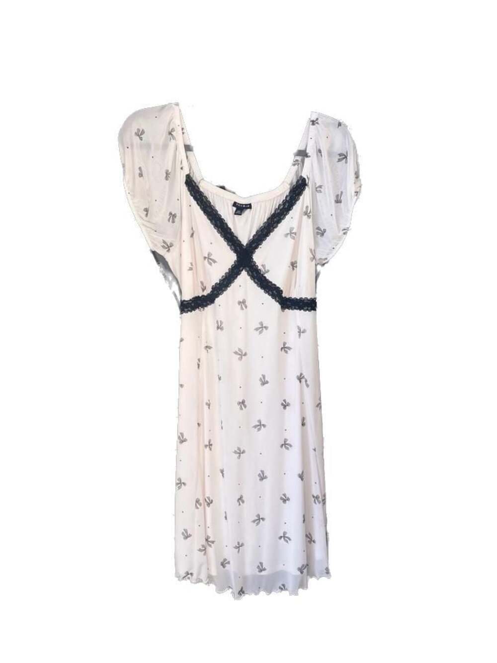 Torrid White Bow Print Mesh Midi Dress Size 00